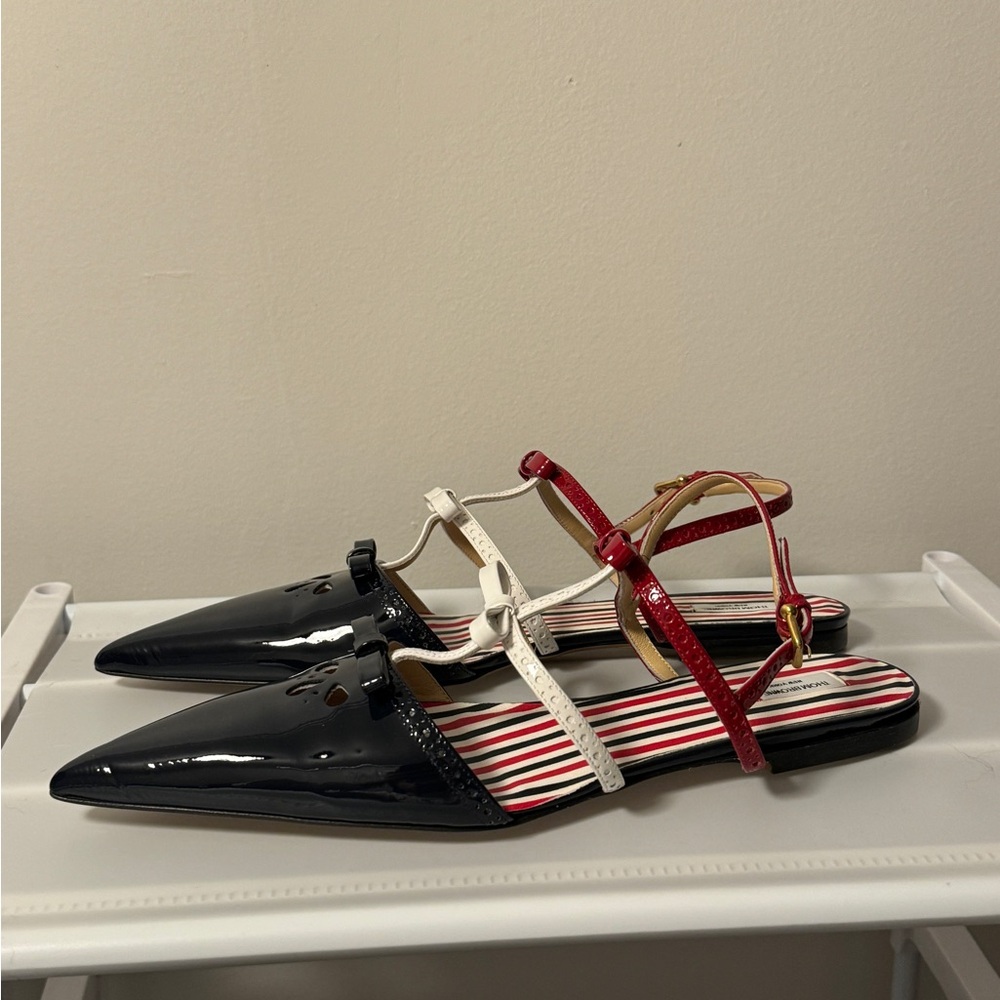 Thom Browne ballerina flats in patent leather